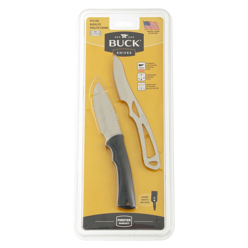Buck Knives Buck 673 Bucklite And 135 PakLite Hunting Knives Combo 3 Buck Knives Buck 673 Bucklite And 135 PakLite Hunting Knives Combo